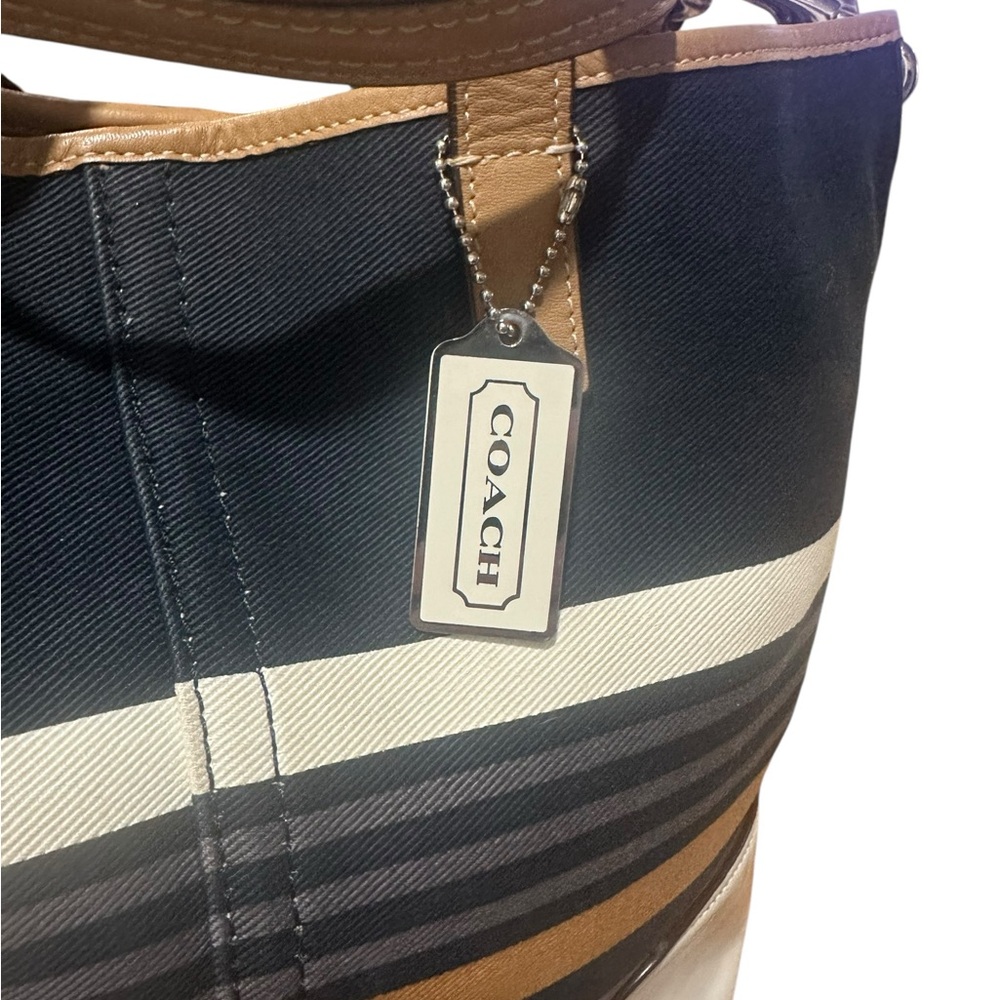 Coach Hadley Canvas Leather Duffel Tote
